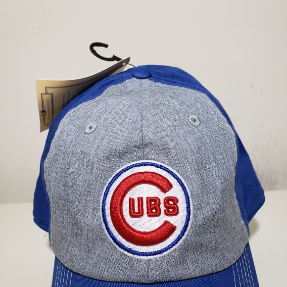 Chicago Cubs Hat Cap Strap Back Blue Gray MLB Cooperstown Fan Favorite Mens NWT - Picture 2 of 12